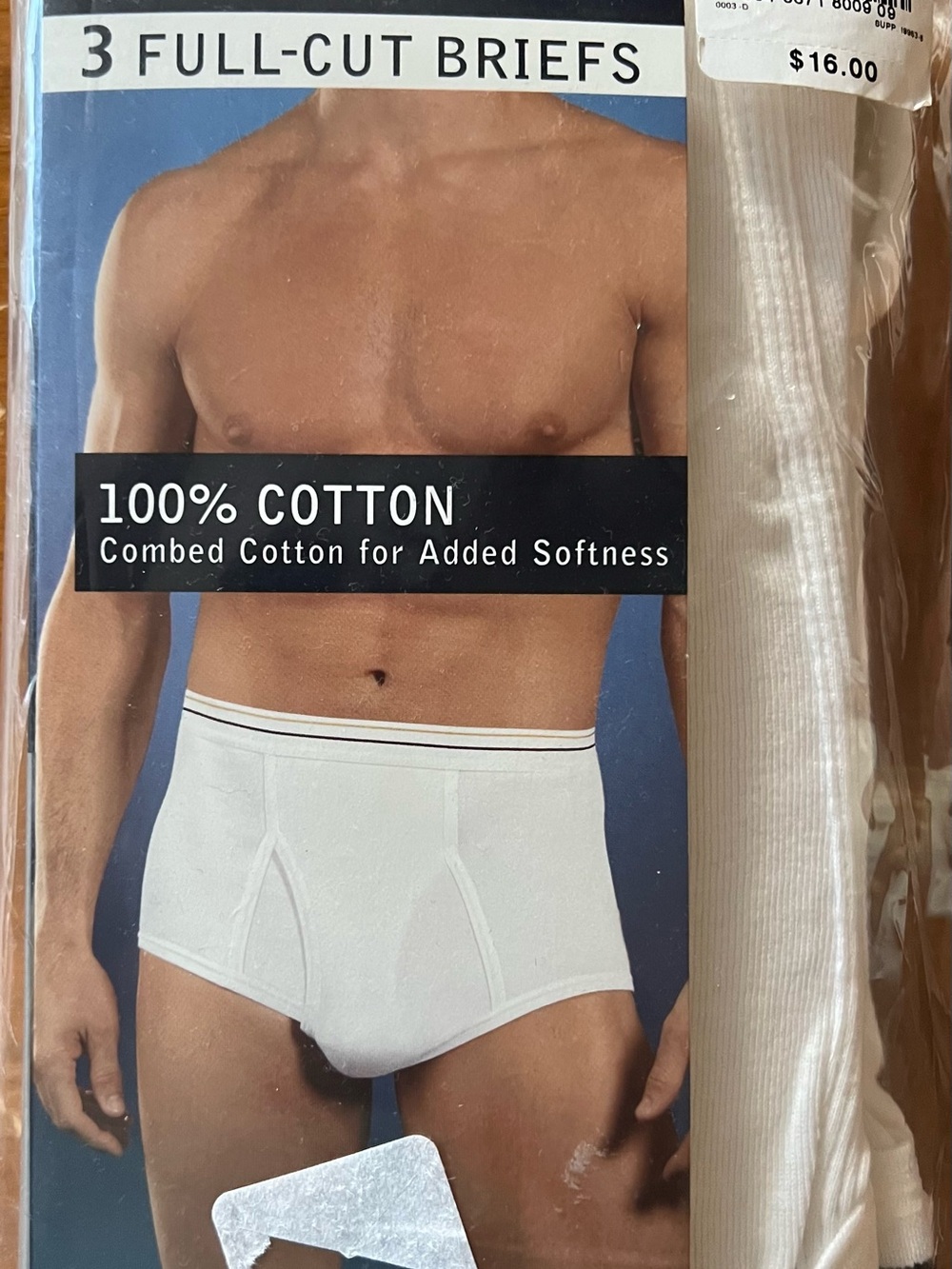 JC Penney Stafford Vintage Men's White Full Cut Briefs Underwear 3 Pack Size 42